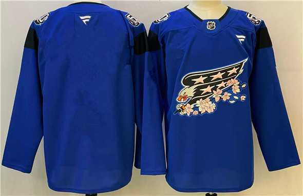 Men%27s Washington Capitals Blank Blue Cherry Blossom Stitched Jersey->washington capitals->NHL Jersey